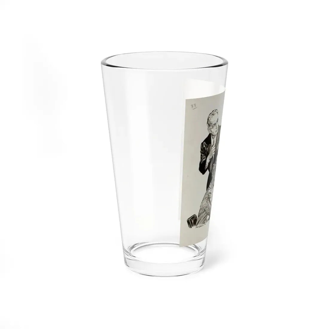 Killer Among Us, story illustration, 1958 - Pint Glass 16oz - Go Mug Yourself
