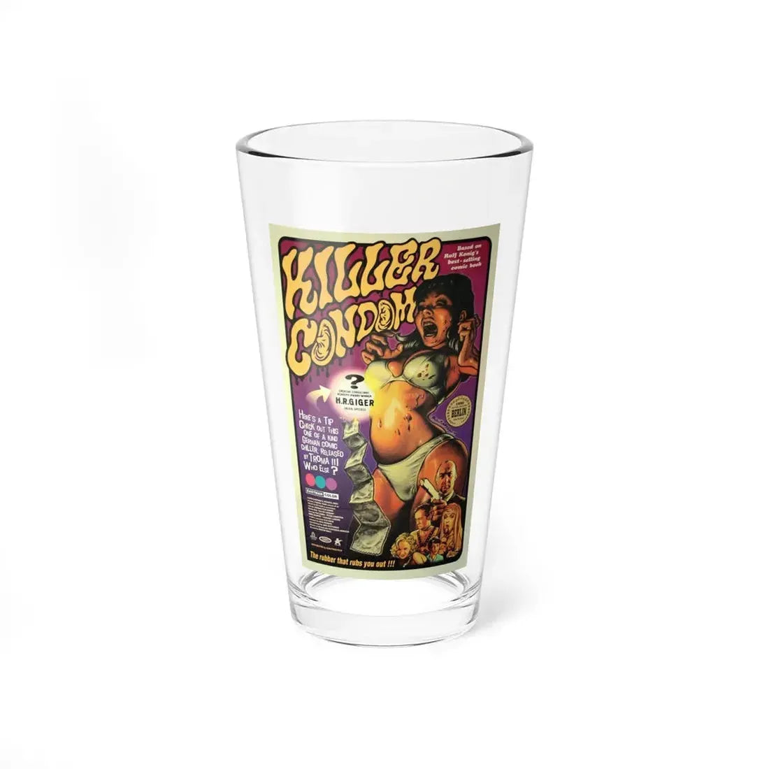 KILLER CONDOM 1996 Movie Poster - Pint Glass 16oz 16oz - Go Mug Yourself
