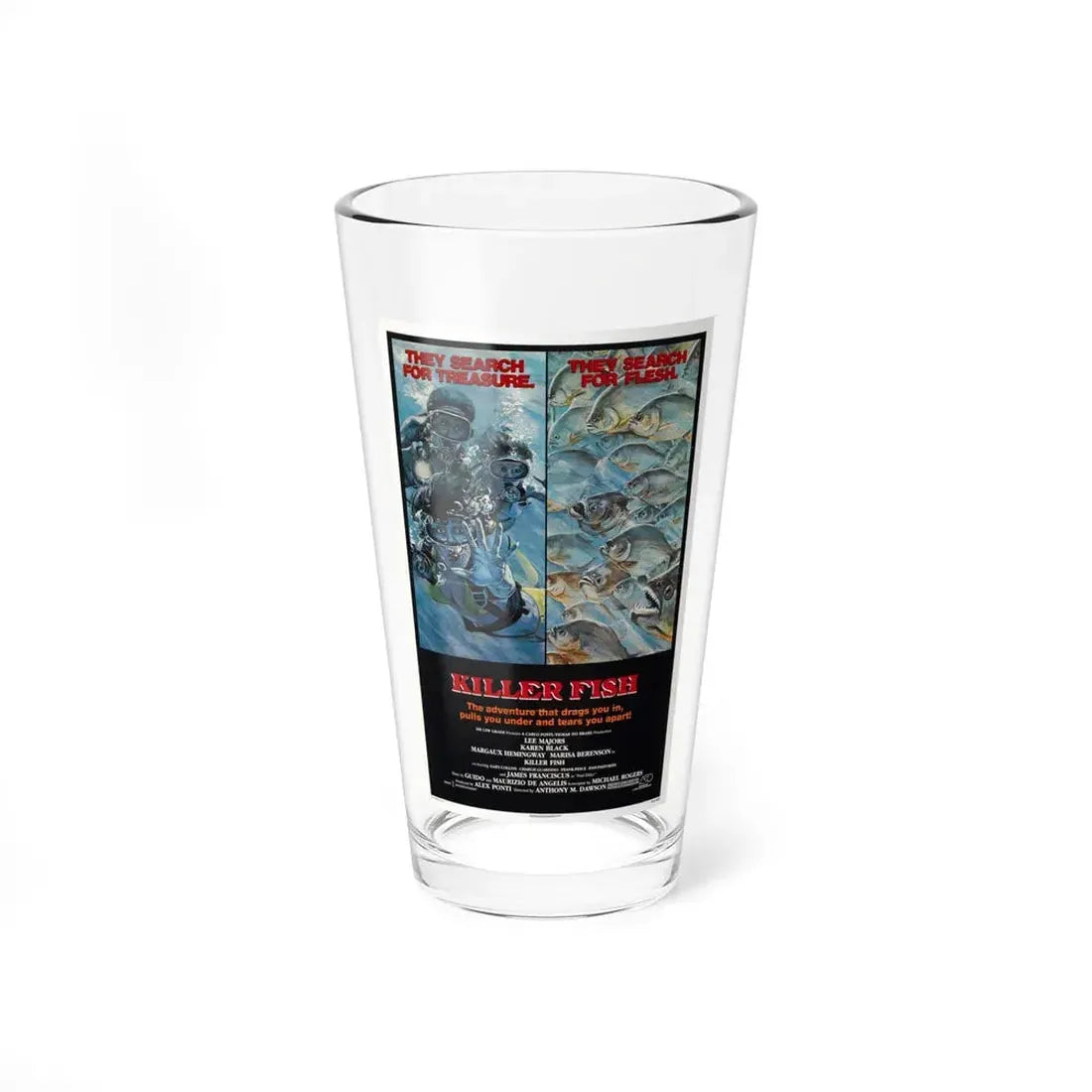 KILLER FISH 1979 Movie Poster - Pint Glass 16oz 16oz - Go Mug Yourself