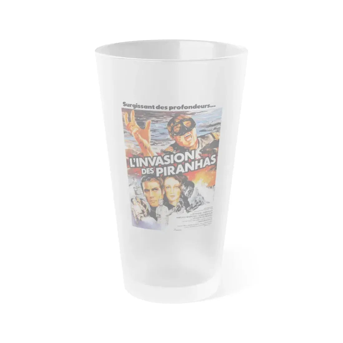 KILLER FISH (FRENCH) 1979 Movie Poster - Frosted Pint Glass 16oz 16oz Frosted - Go Mug Yourself