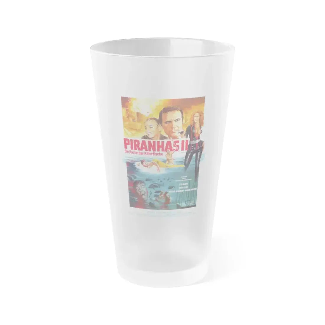 KILLER FISH (GERMAN) 1979 Movie Poster - Frosted Pint Glass 16oz 16oz Frosted - Go Mug Yourself