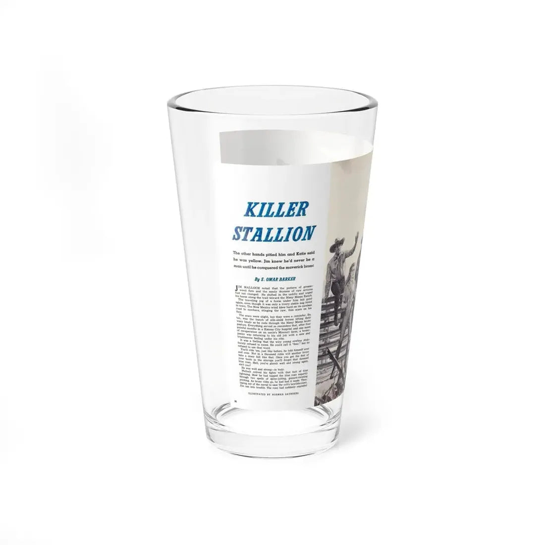 Killer Stallion, Climax magazine, April 1960 - Pint Glass 16oz - Go Mug Yourself