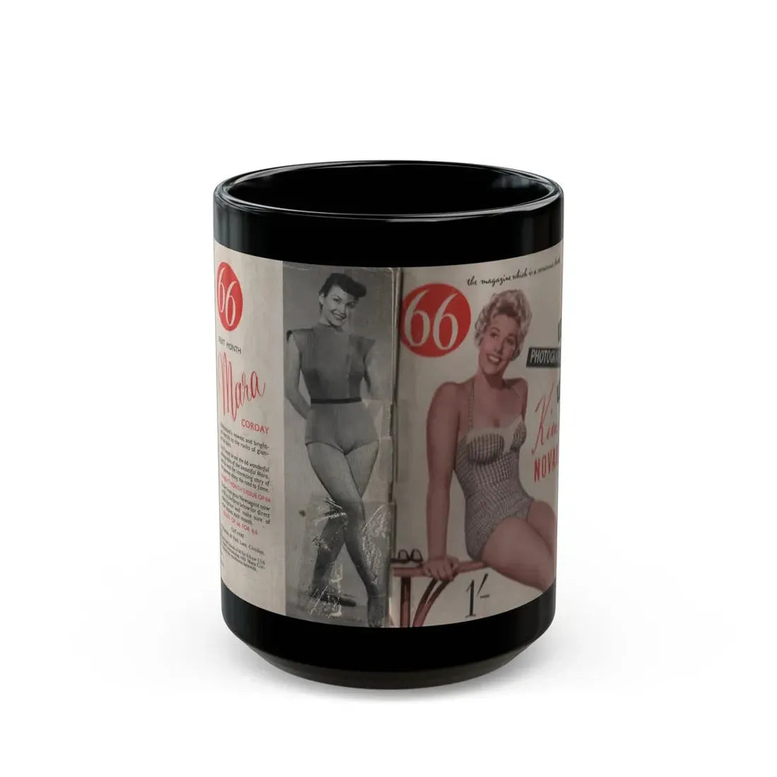 Kim Novak #139 - Scanned Mag. 66 Photos (Vintage Female Icon) Black Coffee Mug 15oz - Go Mug Yourself