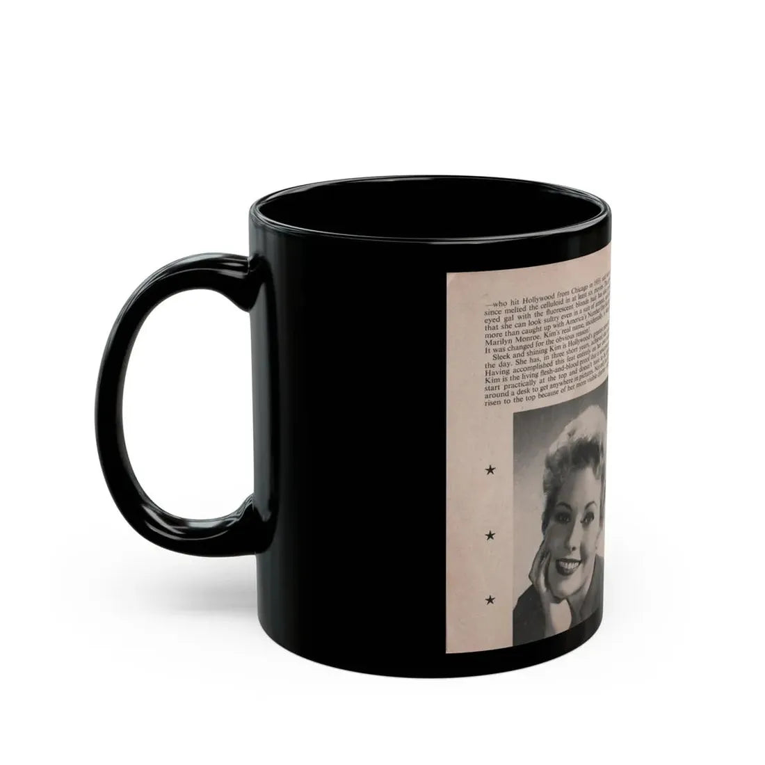 Kim Novak #141 - Scanned Mag. 66 Photos (Vintage Female Icon) Black Coffee Mug - Go Mug Yourself