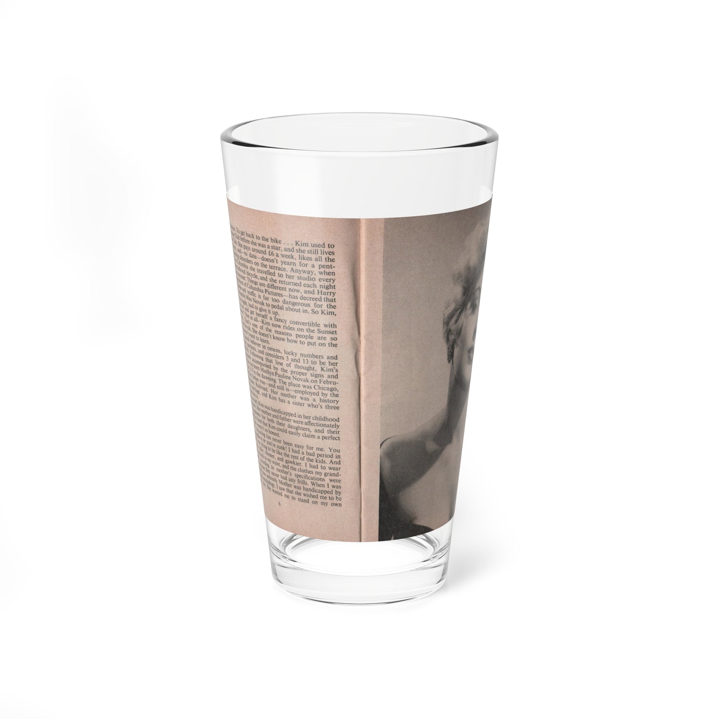 Kim Novak #142 - Scanned Mag. 66 Photos (Vintage Female Icon) Pint Glass 16oz-16oz-Go Mug Yourself