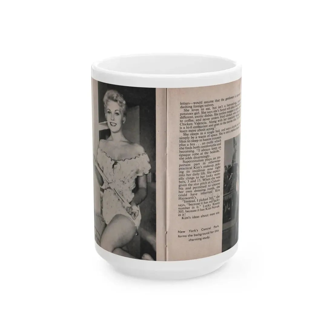 Kim Novak #155 - Scanned Mag. 66 Photos (Vintage Female Icon) White Coffee Mug 15oz - Go Mug Yourself