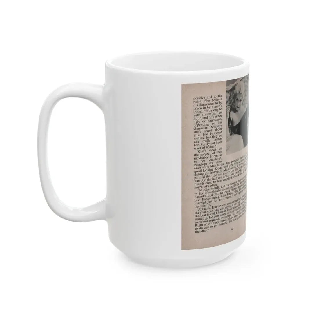 Kim Novak #159 - Scanned Mag. 66 Photos (Vintage Female Icon) White Coffee Mug - Go Mug Yourself