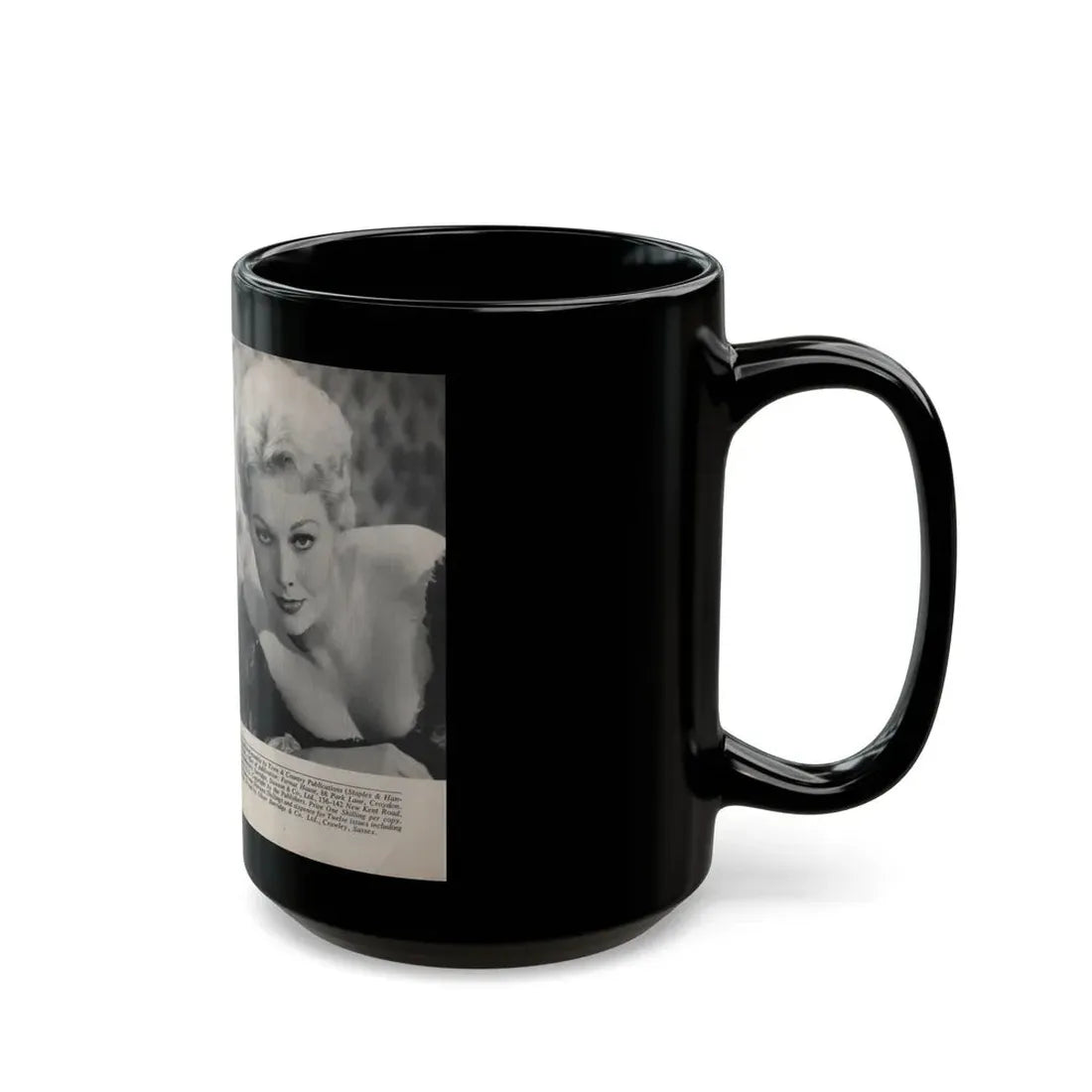 Kim Novak #169 - Scanned Mag. 66 Photos (Vintage Female Icon) Black Coffee Mug - Go Mug Yourself