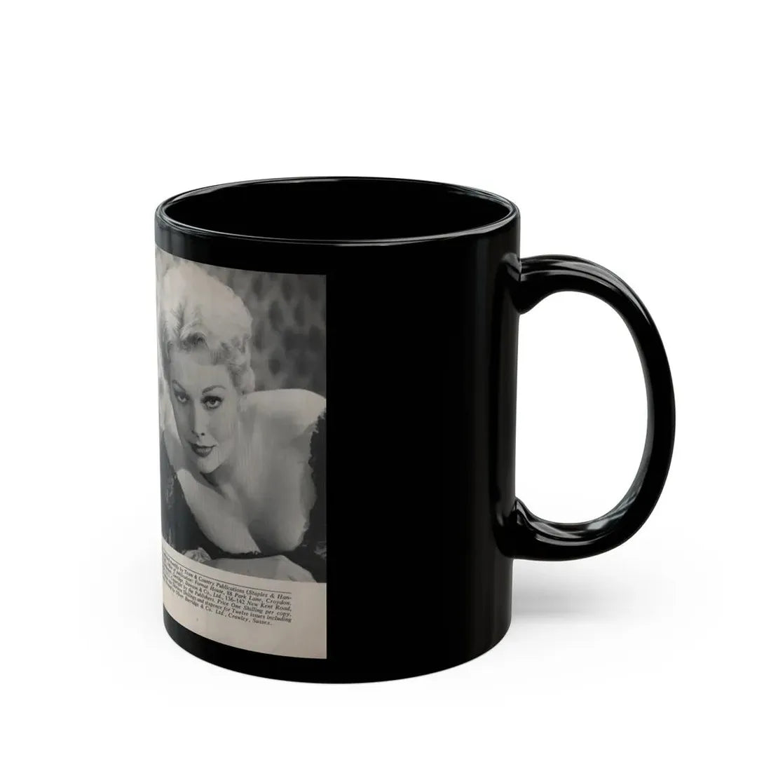 Kim Novak #169 - Scanned Mag. 66 Photos (Vintage Female Icon) Black Coffee Mug - Go Mug Yourself