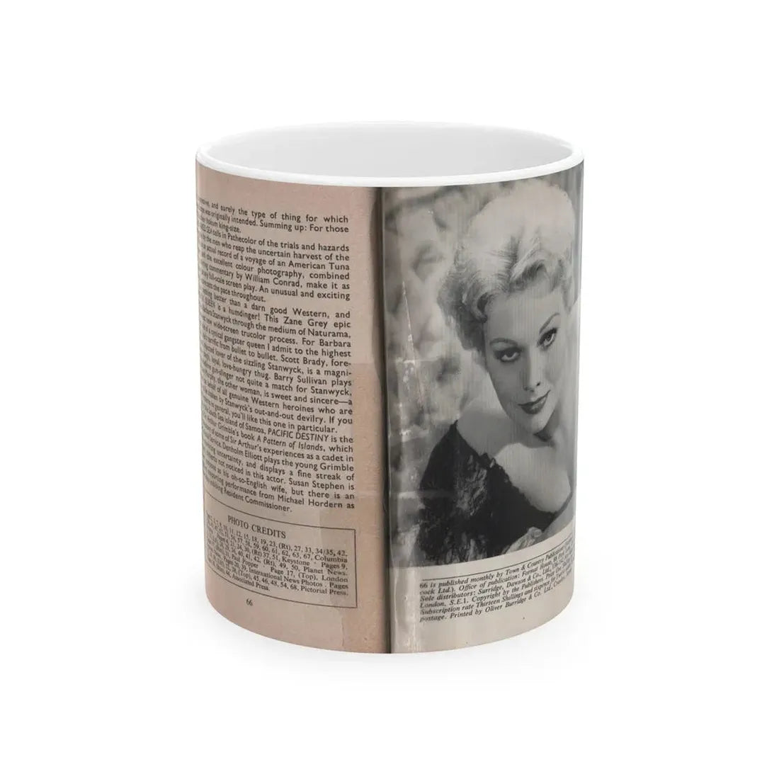 Kim Novak #169 - Scanned Mag. 66 Photos (Vintage Female Icon) White Coffee Mug 11oz - Go Mug Yourself