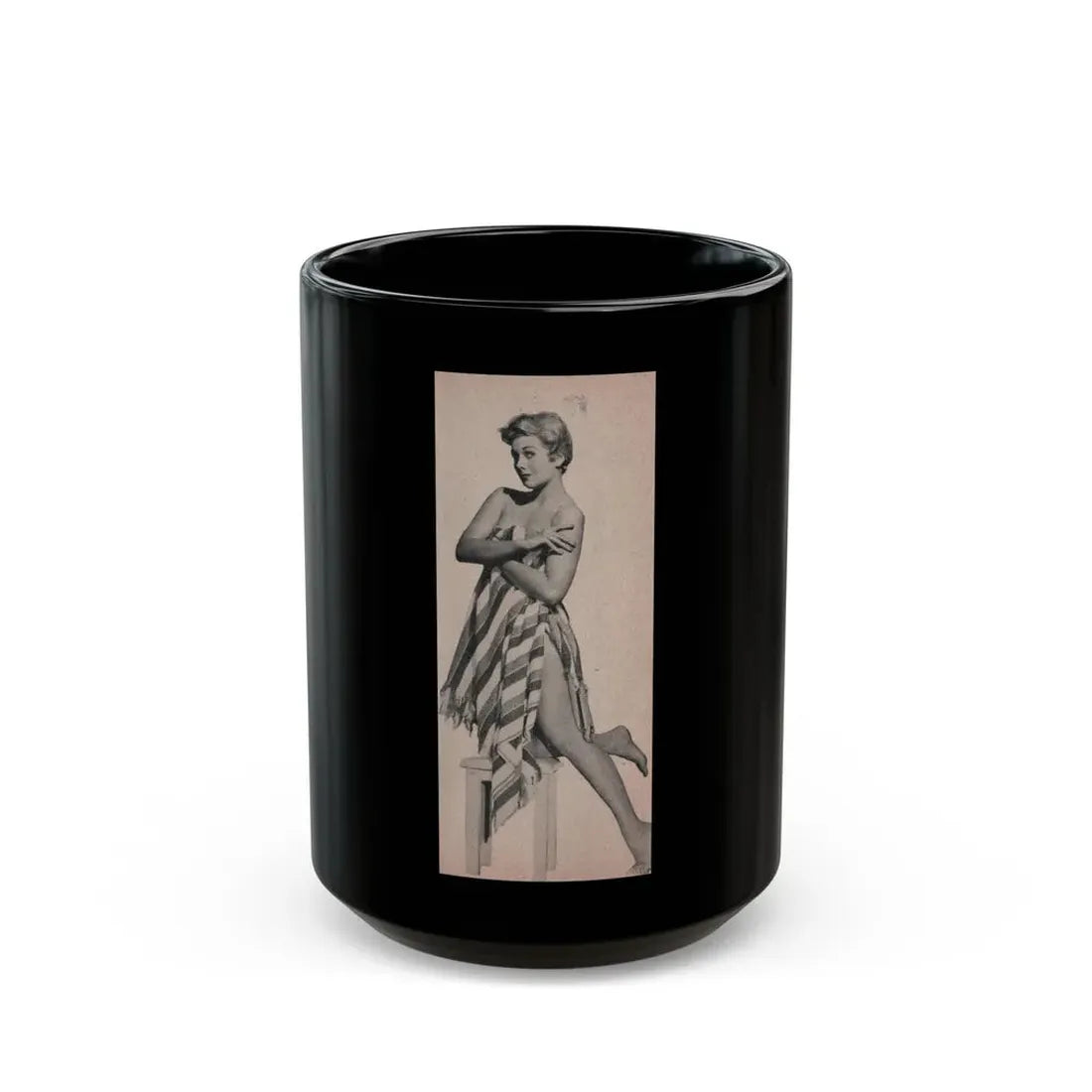 Kim Novak #178 - Scanned Mag. 66 Photos (Vintage Female Icon) Black Coffee Mug 15oz - Go Mug Yourself