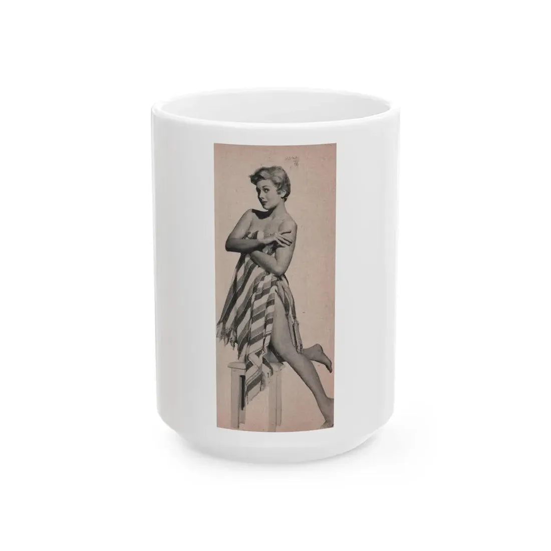 Kim Novak #178 - Scanned Mag. 66 Photos (Vintage Female Icon) White Coffee Mug 15oz - Go Mug Yourself