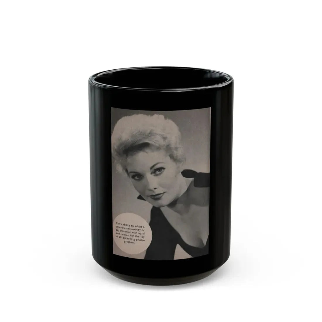Kim Novak #180 - Scanned Mag. 66 Photos (Vintage Female Icon) Black Coffee Mug 15oz - Go Mug Yourself