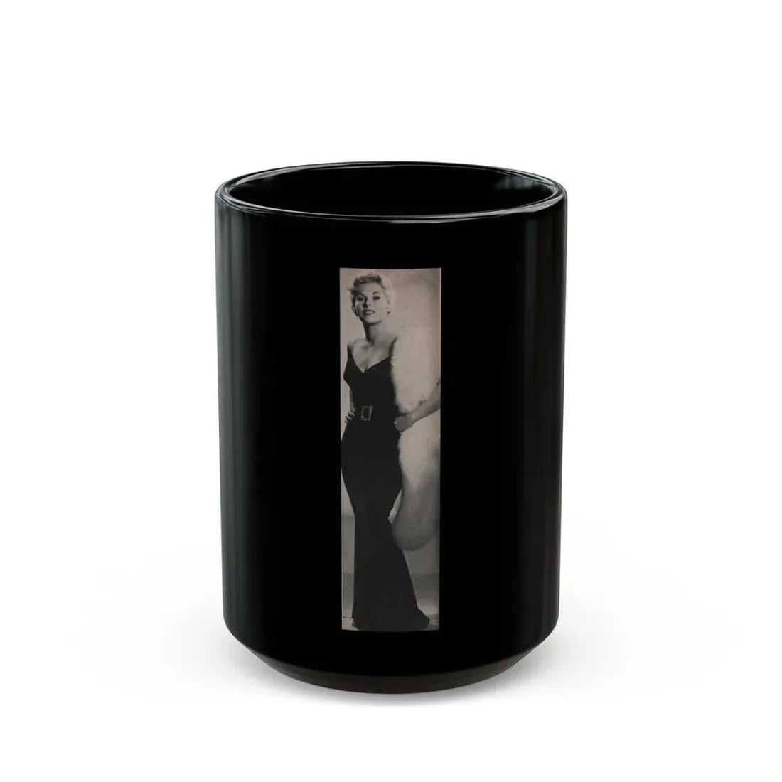 Kim Novak #183 - Scanned Mag. 66 Photos (Vintage Female Icon) Black Coffee Mug 15oz - Go Mug Yourself
