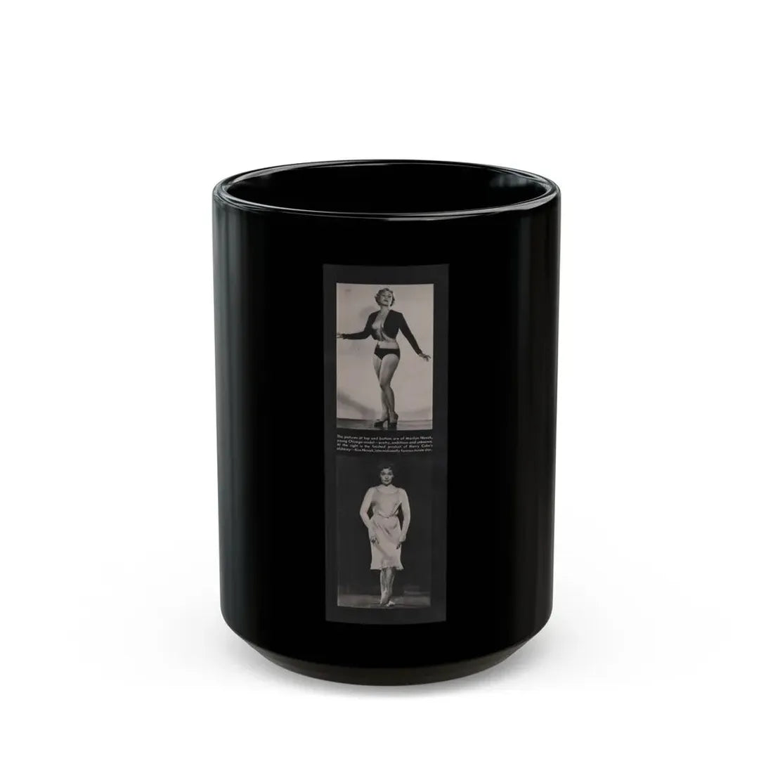 Kim Novak #209 - Playboy Mag. Oct. '59 - 2 B&W Photos (Vintage Female Icon) Black Coffee Mug 15oz - Go Mug Yourself