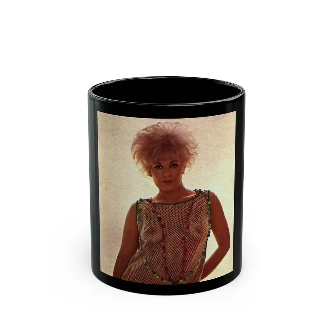Kim Novak #210 - See through top (Vintage Female Icon) Black Coffee Mug 11oz - Go Mug Yourself