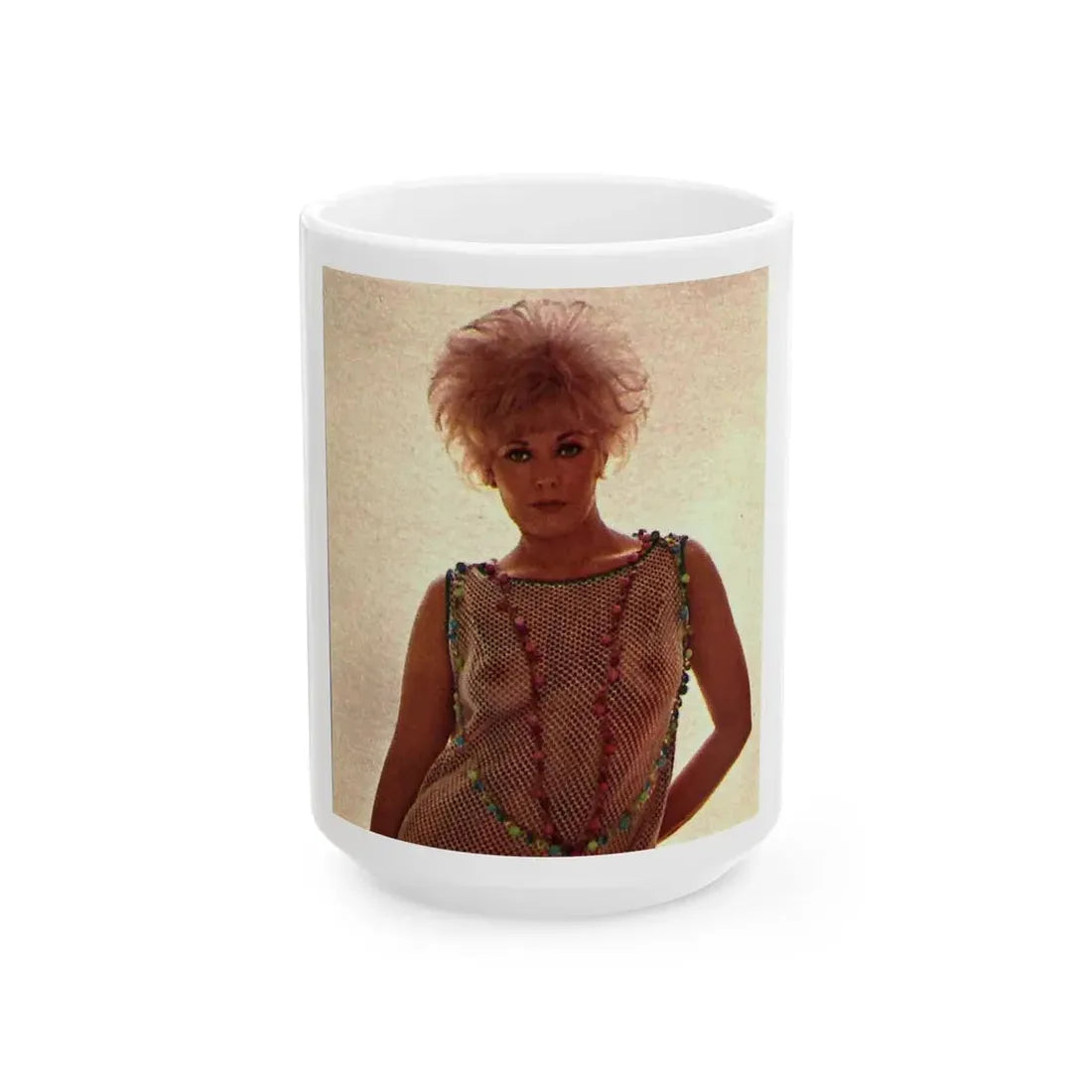 Kim Novak #210 - See through top (Vintage Female Icon) White Coffee Mug 15oz - Go Mug Yourself