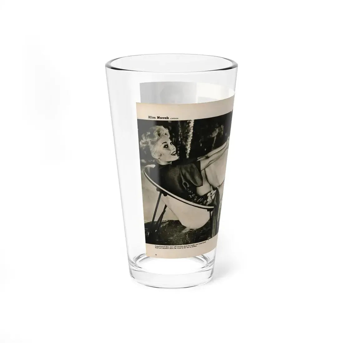 Kim Novak #389 - Fabulous Females Mag. Issue #1 '55 - 1 B&W Centerfold & 1 Other (Vintage Female Icon) Pint Glass 16oz - Go Mug Yourself