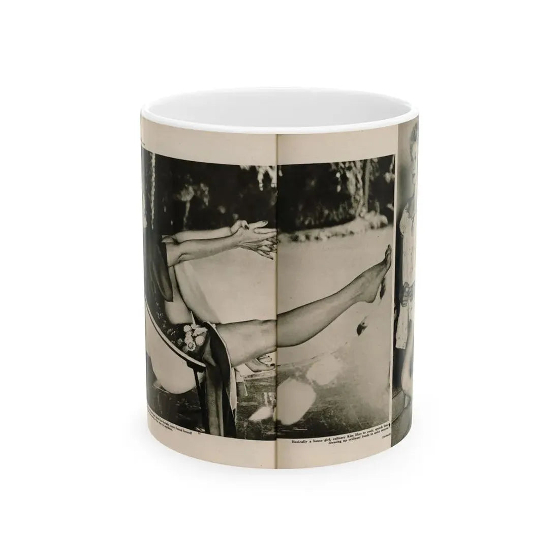 Kim Novak #389 - Fabulous Females Mag. Issue #1 '55 - 1 B&W Centerfold & 1 Other (Vintage Female Icon) White Coffee Mug 11oz - Go Mug Yourself