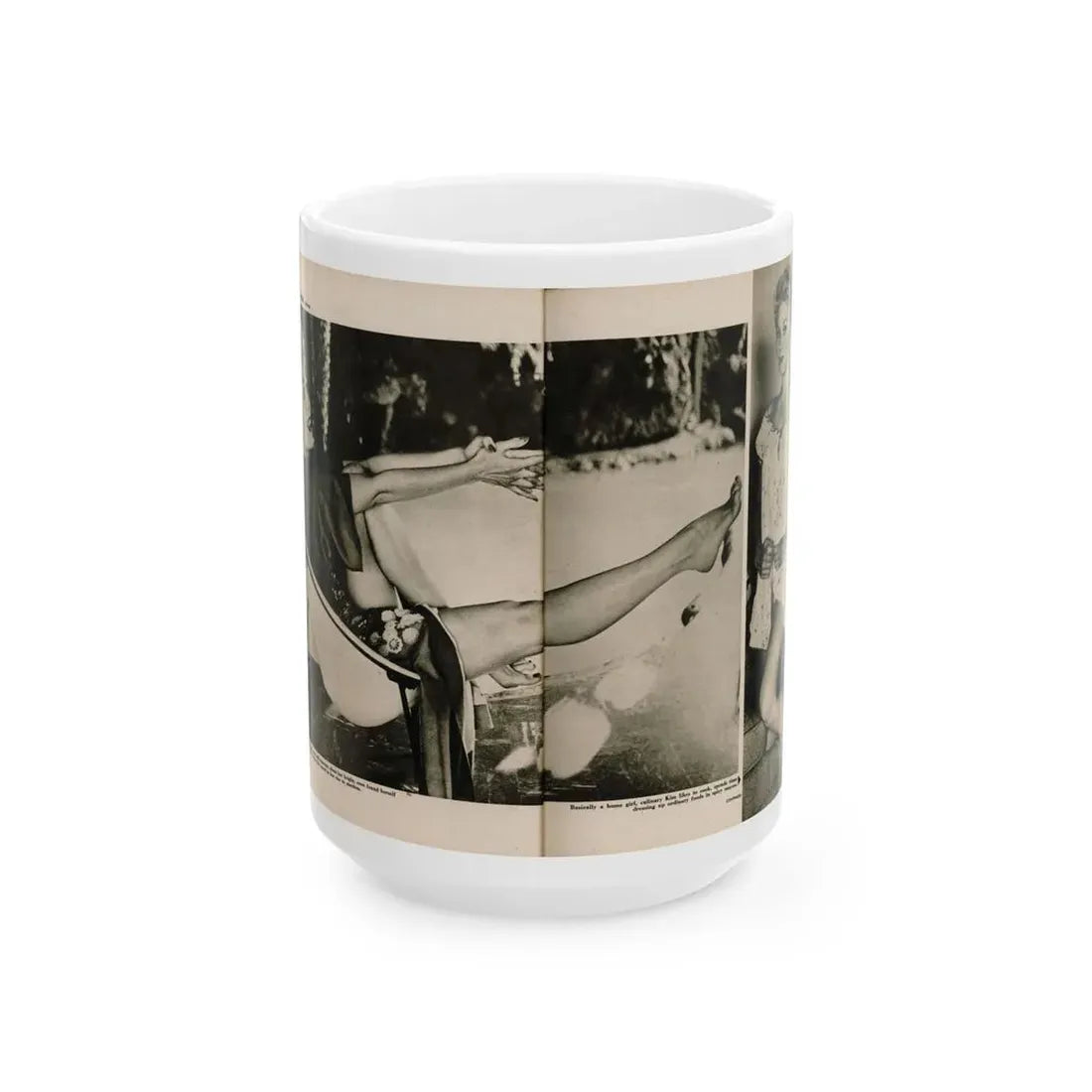 Kim Novak #389 - Fabulous Females Mag. Issue #1 '55 - 1 B&W Centerfold & 1 Other (Vintage Female Icon) White Coffee Mug 15oz - Go Mug Yourself