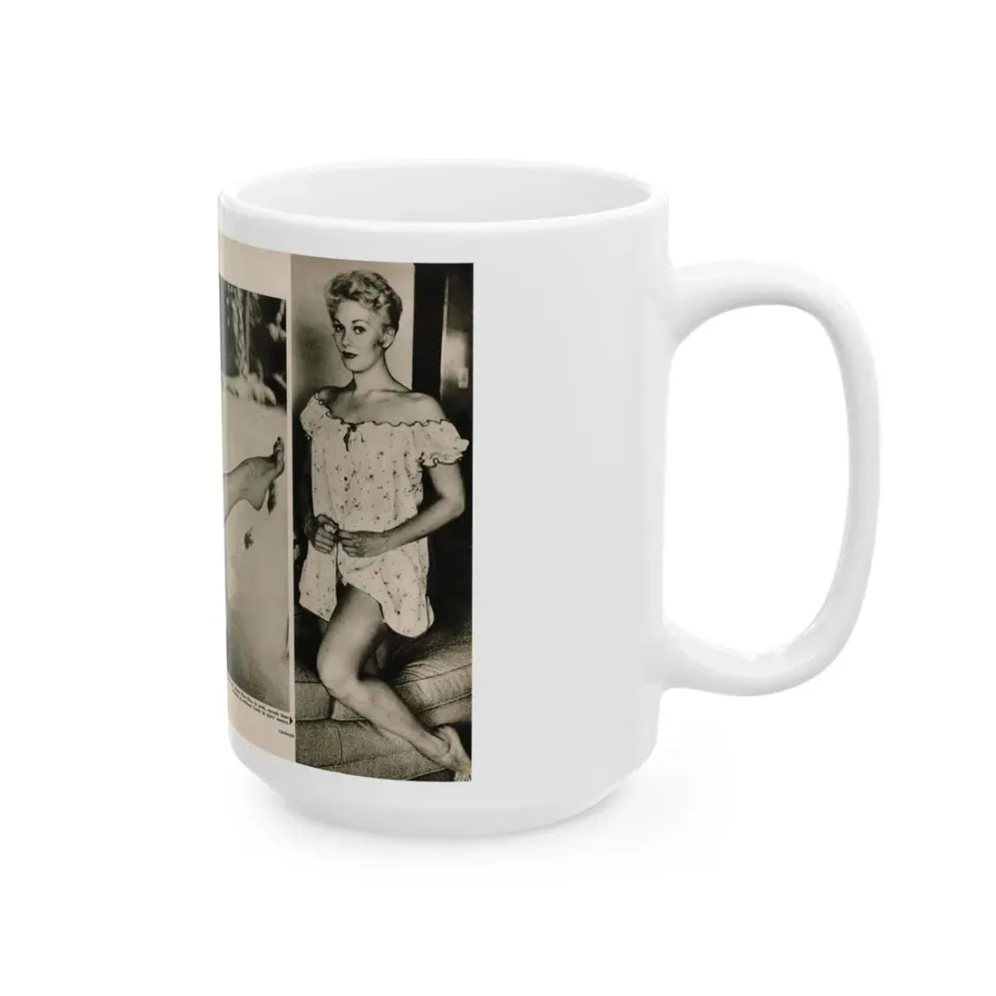 Kim Novak #389 - Fabulous Females Mag. Issue #1 '55 - 1 B&W Centerfold & 1 Other (Vintage Female Icon) White Coffee Mug - Go Mug Yourself