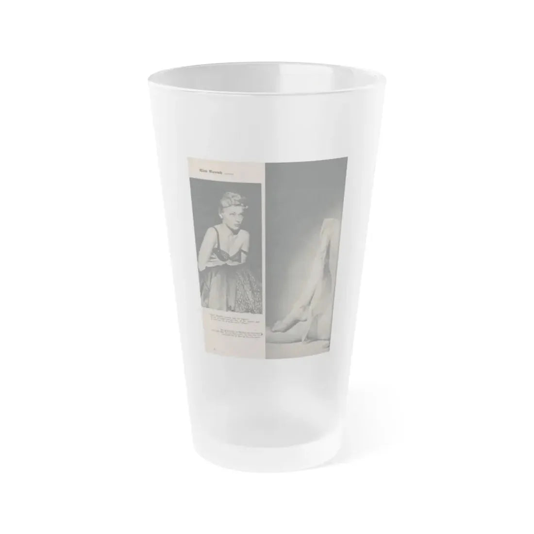 Kim Novak #389 - Fabulous Females Mag. Issue #1 '55 - 1 B&W Photo (Vintage Female Icon) Frosted Pint Glass 16oz 16oz Frosted - Go Mug Yourself