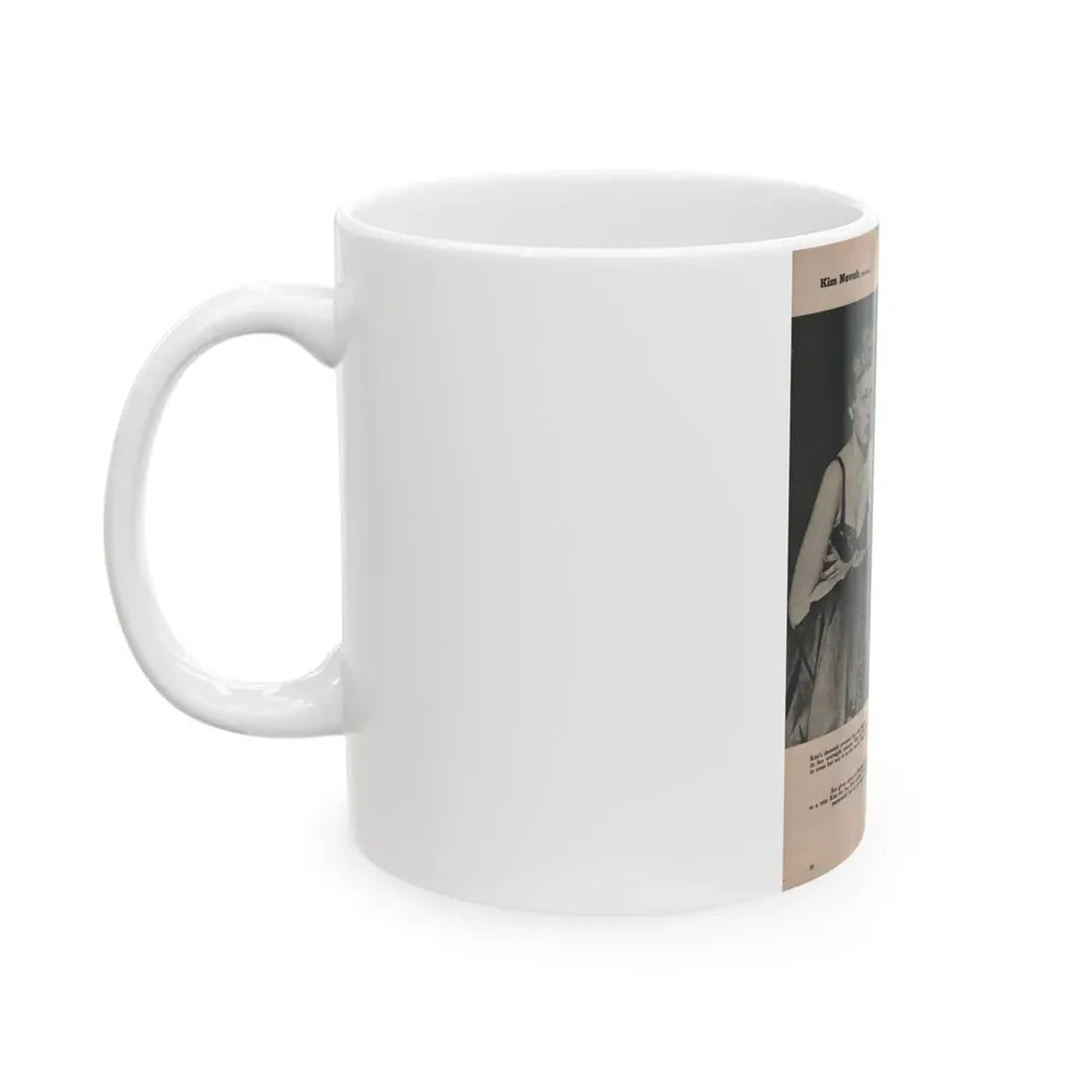 Kim Novak #389 - Fabulous Females Mag. Issue #1 '55 - 1 B&W Photo (Vintage Female Icon) White Coffee Mug - Go Mug Yourself