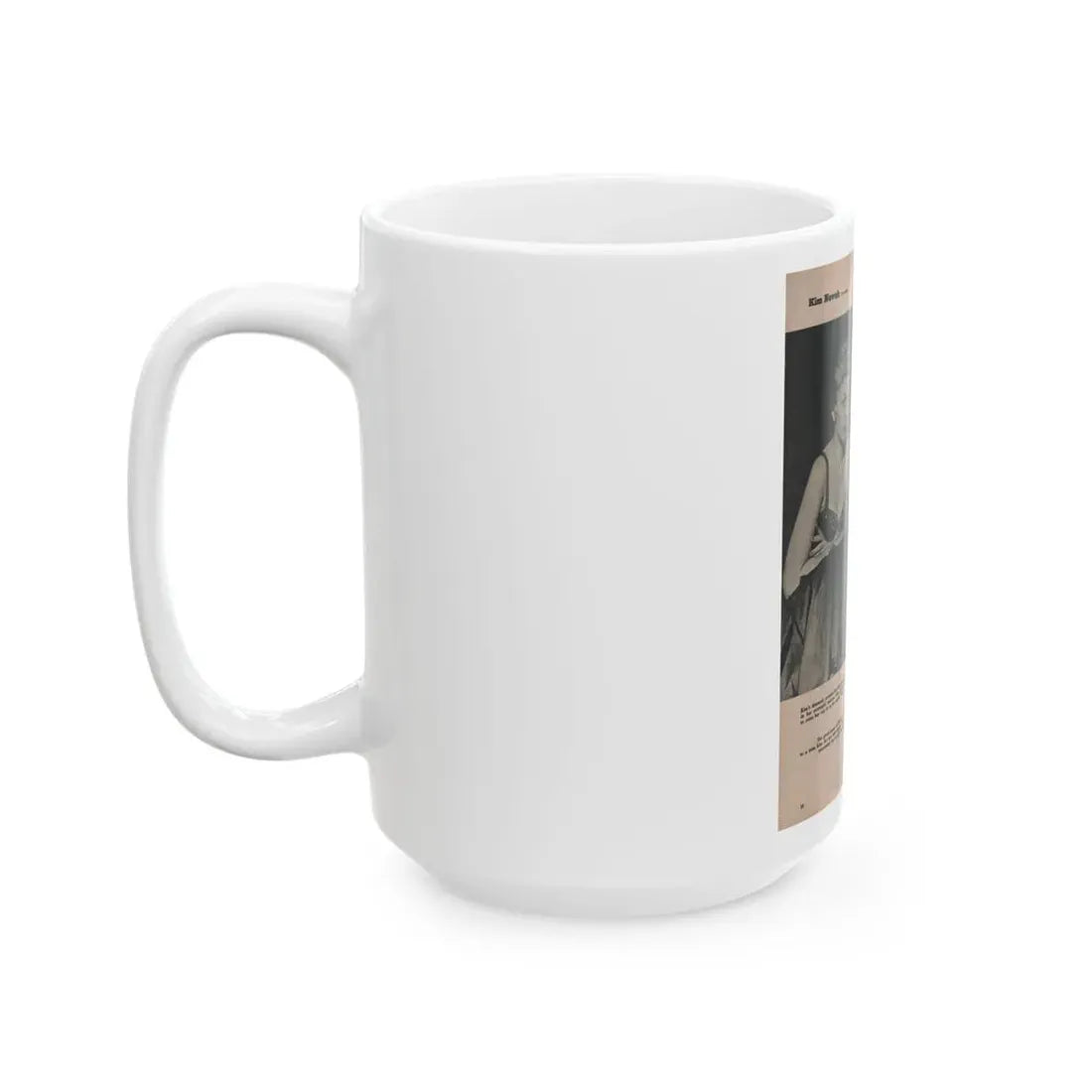 Kim Novak #389 - Fabulous Females Mag. Issue #1 '55 - 1 B&W Photo (Vintage Female Icon) White Coffee Mug - Go Mug Yourself