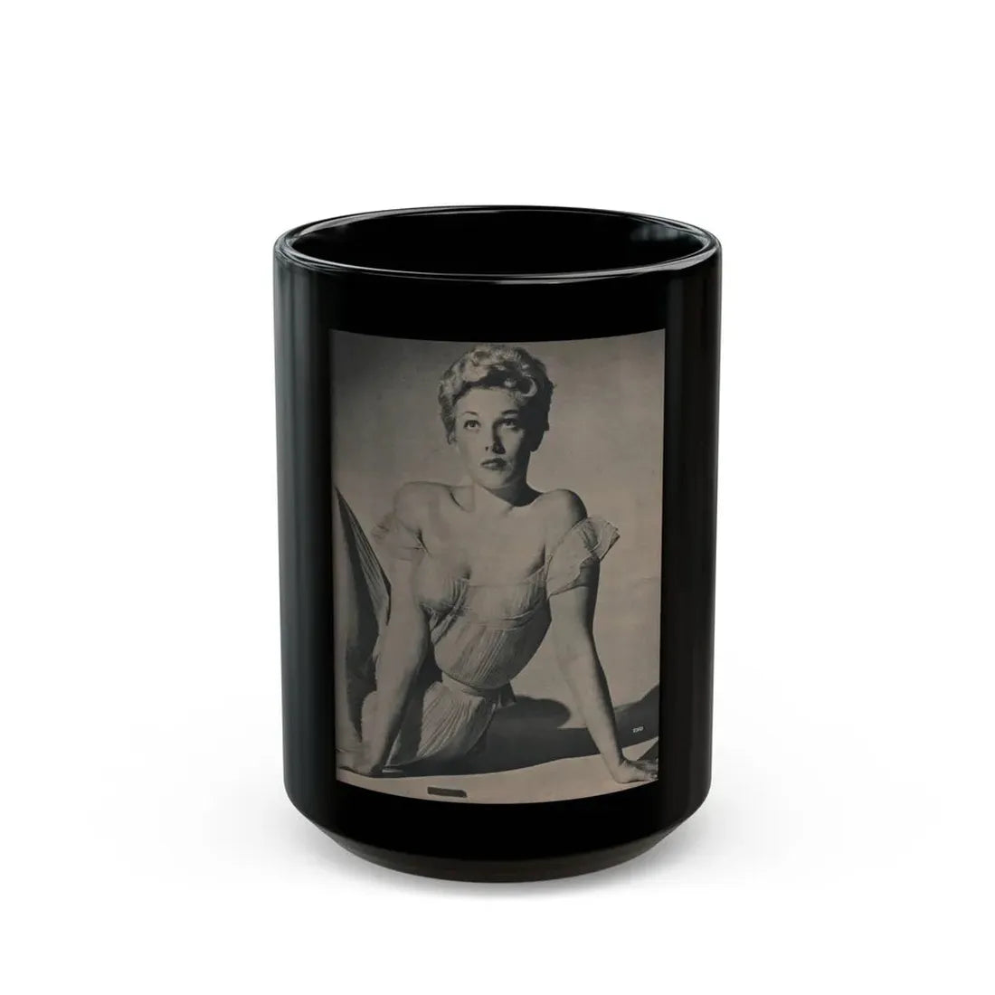 Kim Novak #390 - Fabulous Females Mag. Issue #1 '55 - 1 B&W Photo 1 (Vintage Female Icon) Black Coffee Mug 15oz - Go Mug Yourself
