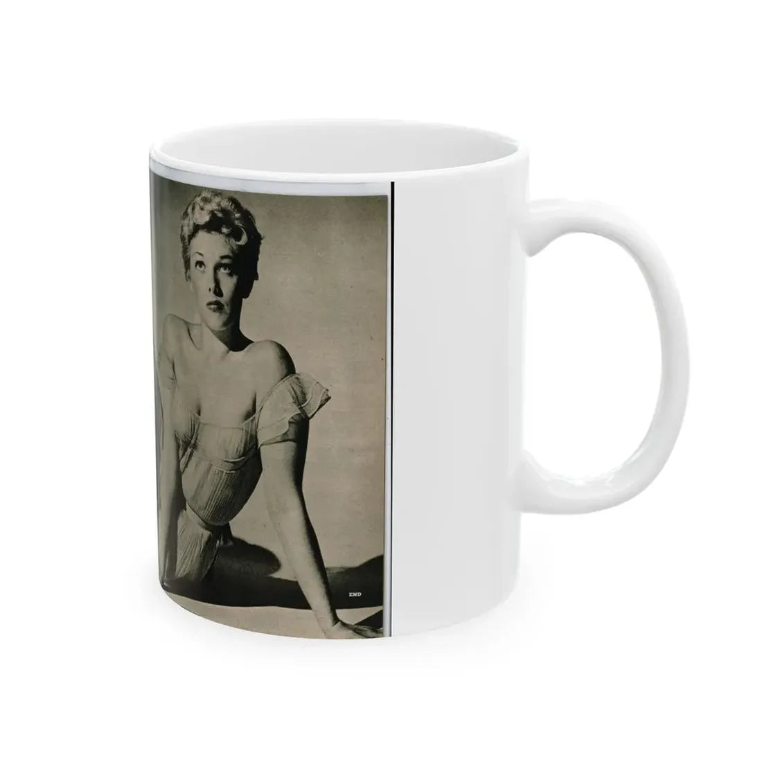 Kim Novak #390 - Fabulous Females Mag. Issue #1 '55 - 1 B&W Photo (Vintage Female Icon) White Coffee Mug - Go Mug Yourself