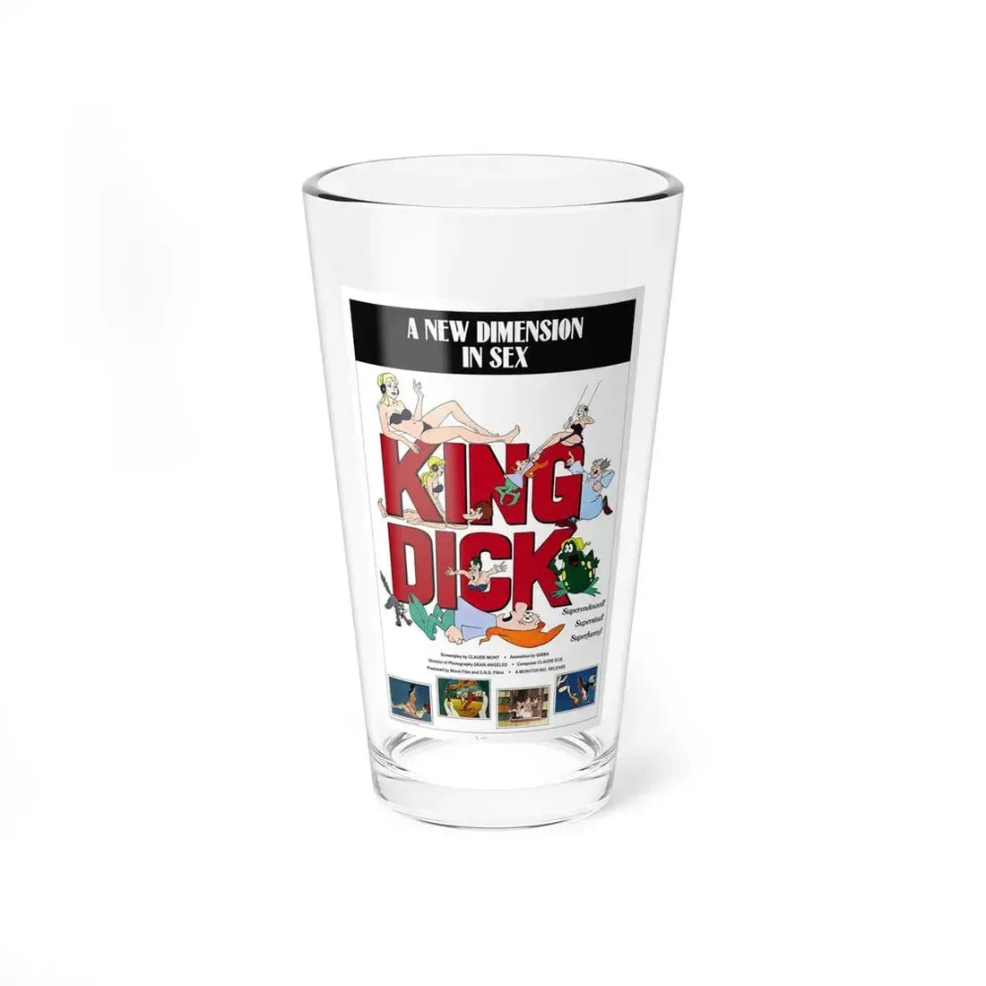 KING DICK 1973 Movie Poster - Pint Glass 16oz 16oz - Go Mug Yourself