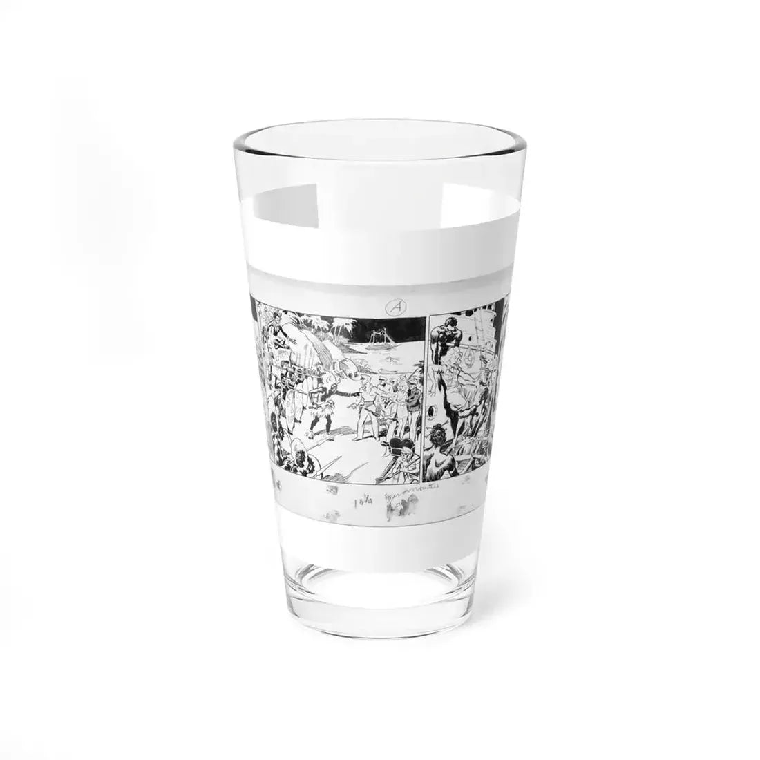King Kong, circa 1933, original promotional daily newspaper strip-styled illustration - Pint Glass 16oz 16oz - Go Mug Yourself