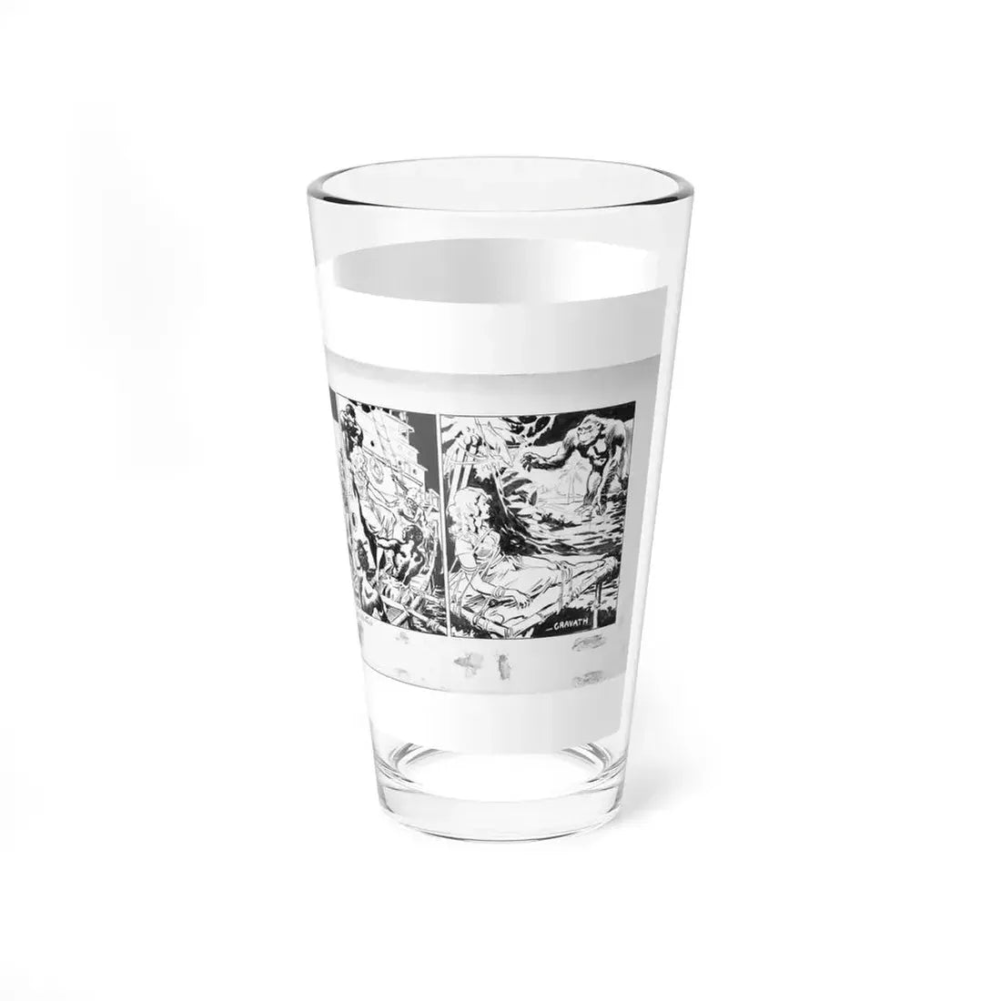 King Kong, circa 1933, original promotional daily newspaper strip-styled illustration - Pint Glass 16oz - Go Mug Yourself