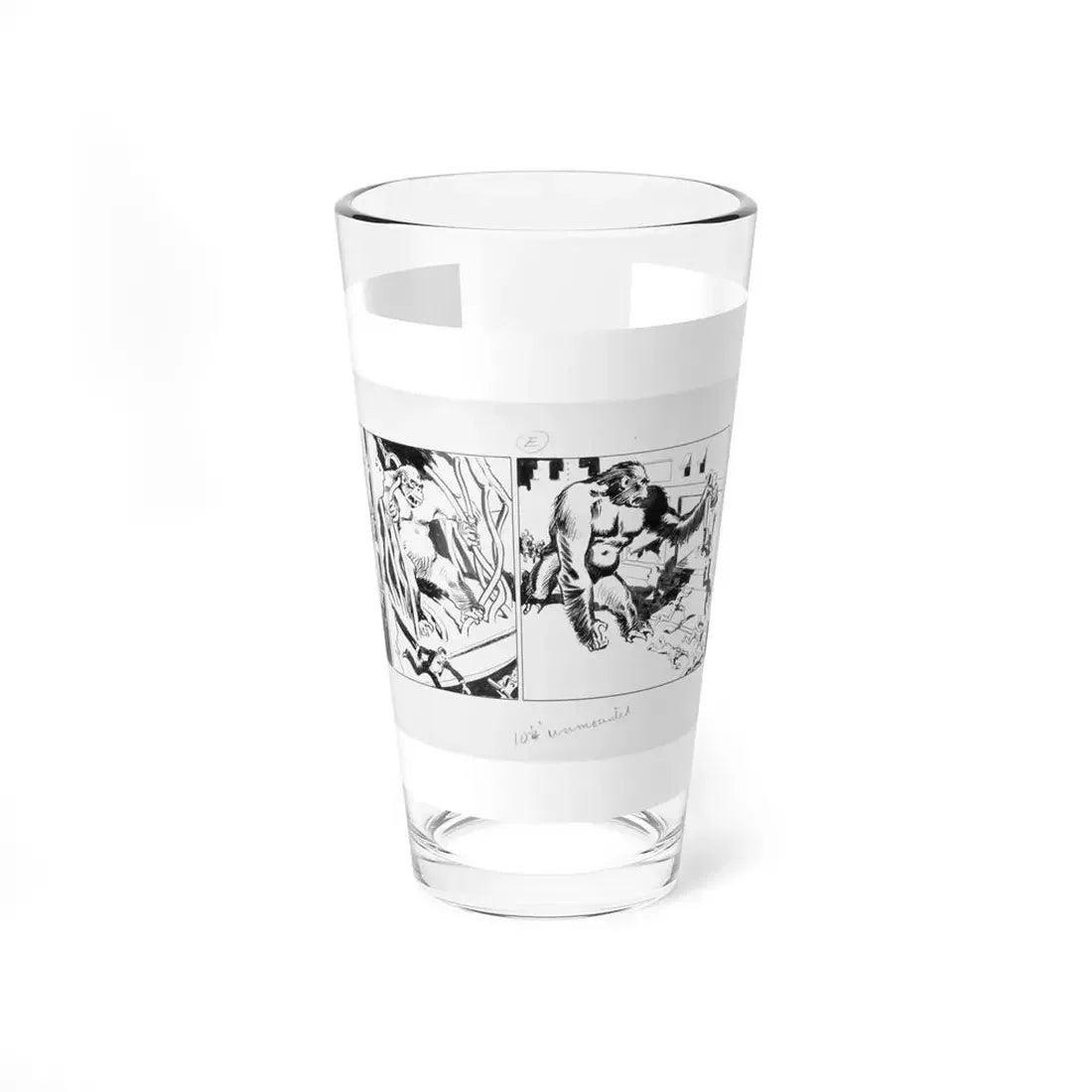 King Kong, original promotional daily newspaper strip-style illustration - Pint Glass 16oz 16oz - Go Mug Yourself