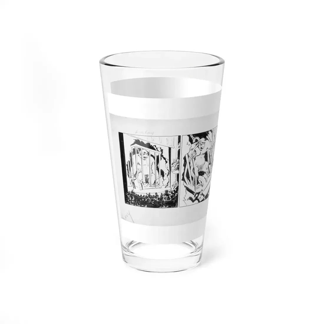 King Kong, original promotional daily newspaper strip-style illustration - Pint Glass 16oz - Go Mug Yourself