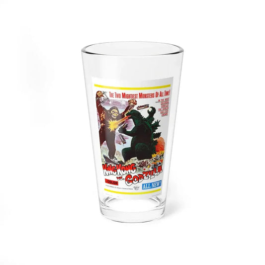KING KONG VS GODZILLA 1962 Movie Poster - Pint Glass 16oz 16oz - Go Mug Yourself