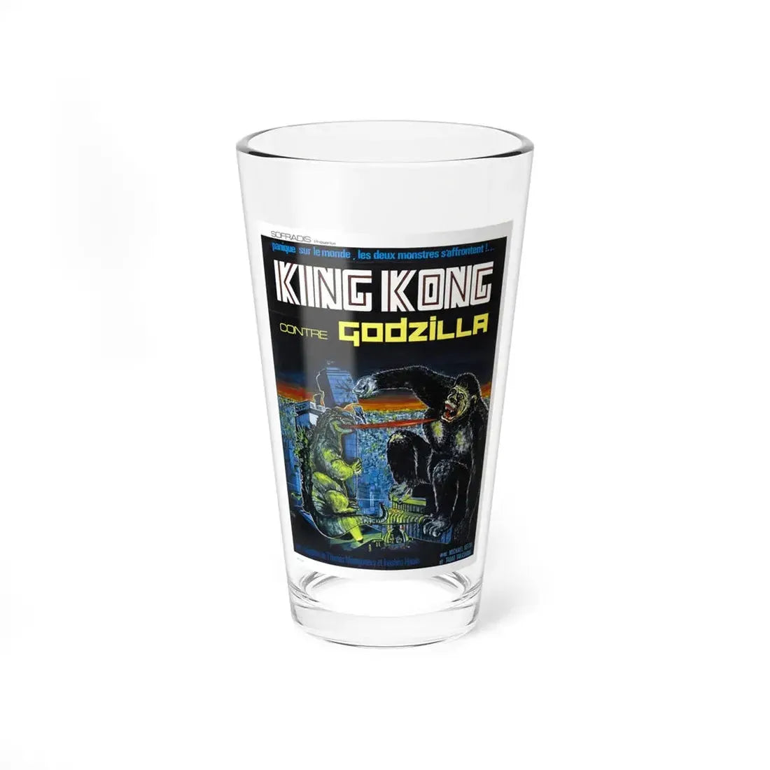 KING KONG VS GODZILLA (FRENCH) 1962 Movie Poster - Pint Glass 16oz 16oz - Go Mug Yourself