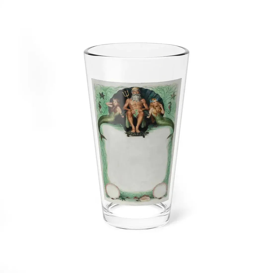 King Neptune and Mermaids, probable advertisement, 1947 - Pint Glass 16oz 16oz - Go Mug Yourself