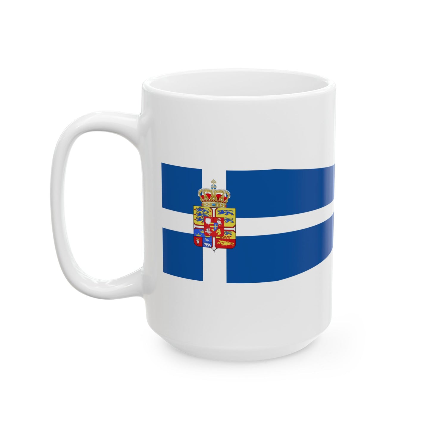 Kings Pennant of Greece (Greece) White Coffee Mug-Go Mug Yourself