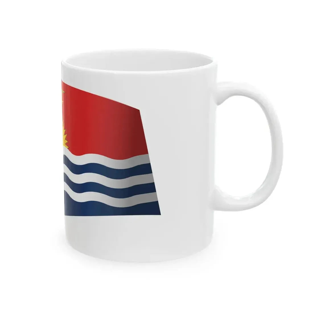 Kiribati Flag - iconic waving (Kiribati) White Coffee Mug - Go Mug Yourself