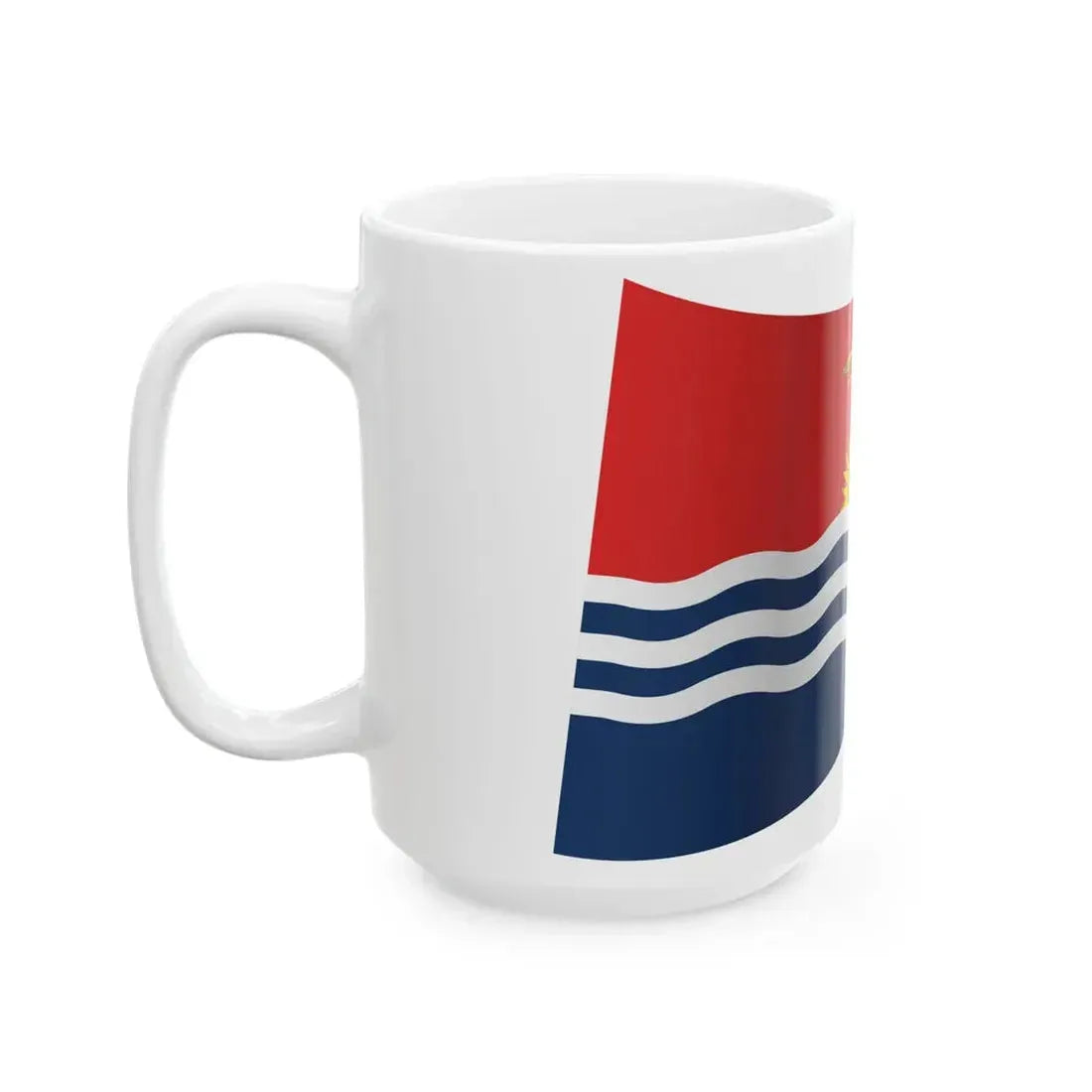 Kiribati Flag - iconic waving (Kiribati) White Coffee Mug - Go Mug Yourself