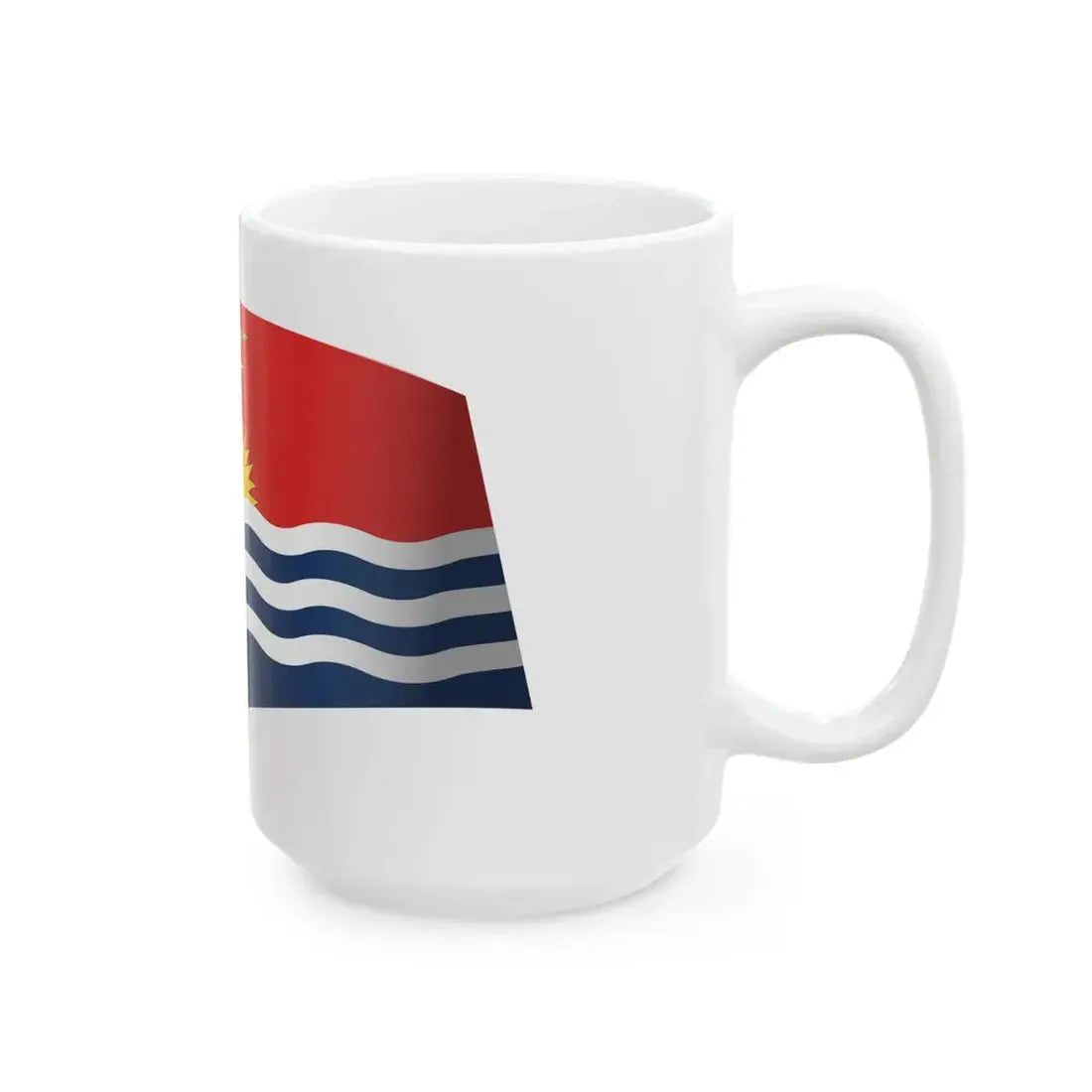 Kiribati Flag - iconic waving (Kiribati) White Coffee Mug - Go Mug Yourself