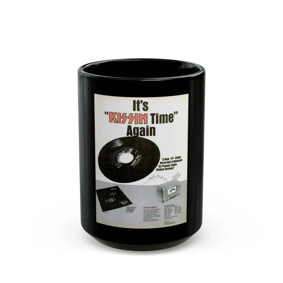 Kiss 1974 (Music Poster) Black Coffee Mug 15oz - Go Mug Yourself