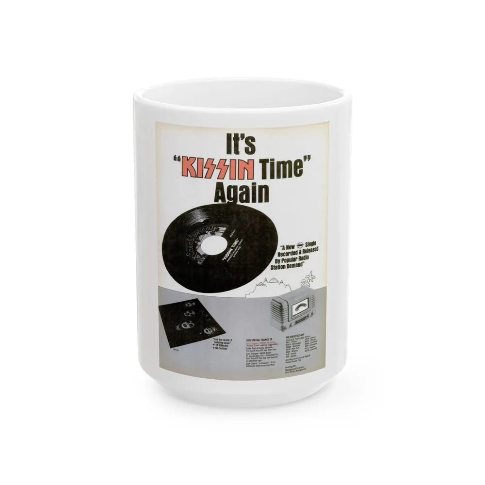 Kiss 1974 (Music Poster) White Coffee Mug-15oz-Go Mug Yourself