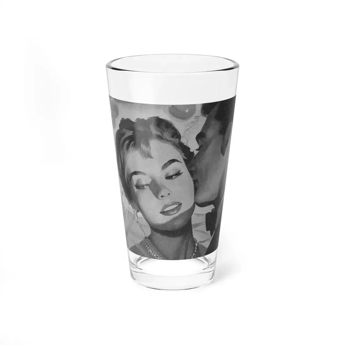 Kiss on the Cheek, Good Housekeeping illustration - Pint Glass 16oz 16oz - Go Mug Yourself