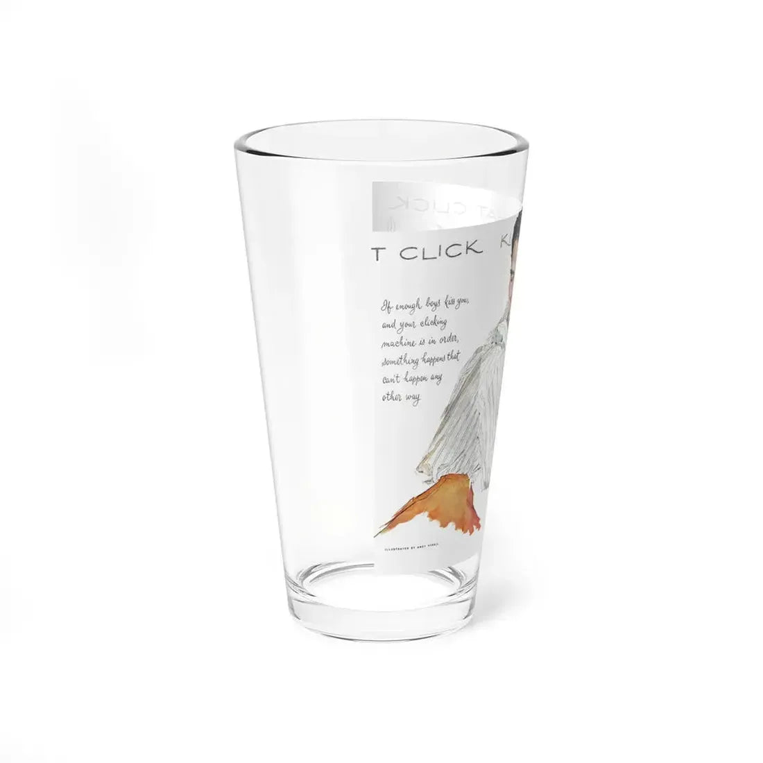 Kisses That Click, Good Housekeeping illustration - Pint Glass 16oz - Go Mug Yourself