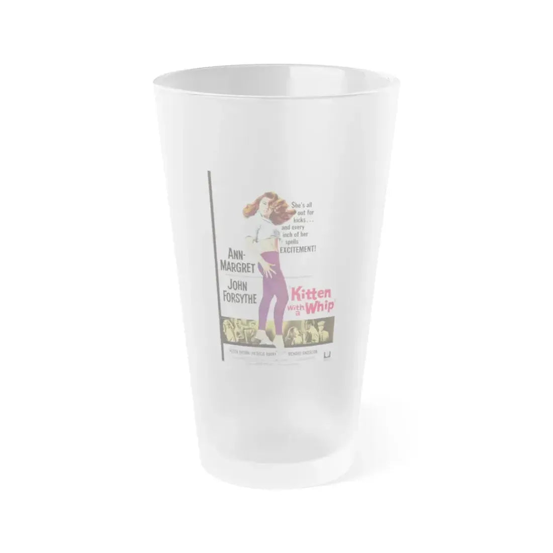 KITTEN WITH A WHIP 1964 Movie Poster - Frosted Pint Glass 16oz 16oz Frosted - Go Mug Yourself