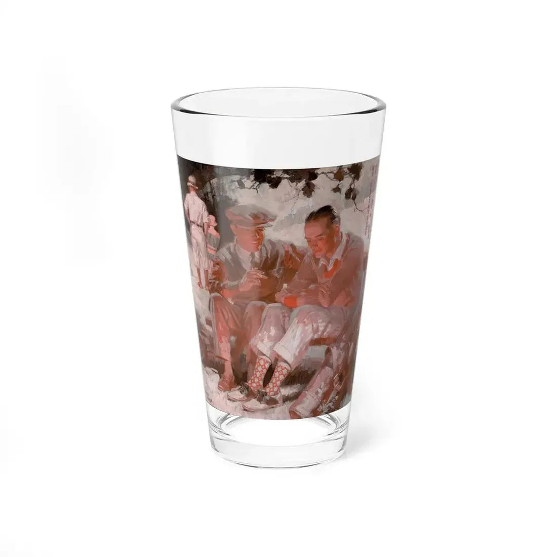 Knickerbocker Knitting Mills sock advertisement, circa 1930s - Pint Glass 16oz 16oz - Go Mug Yourself