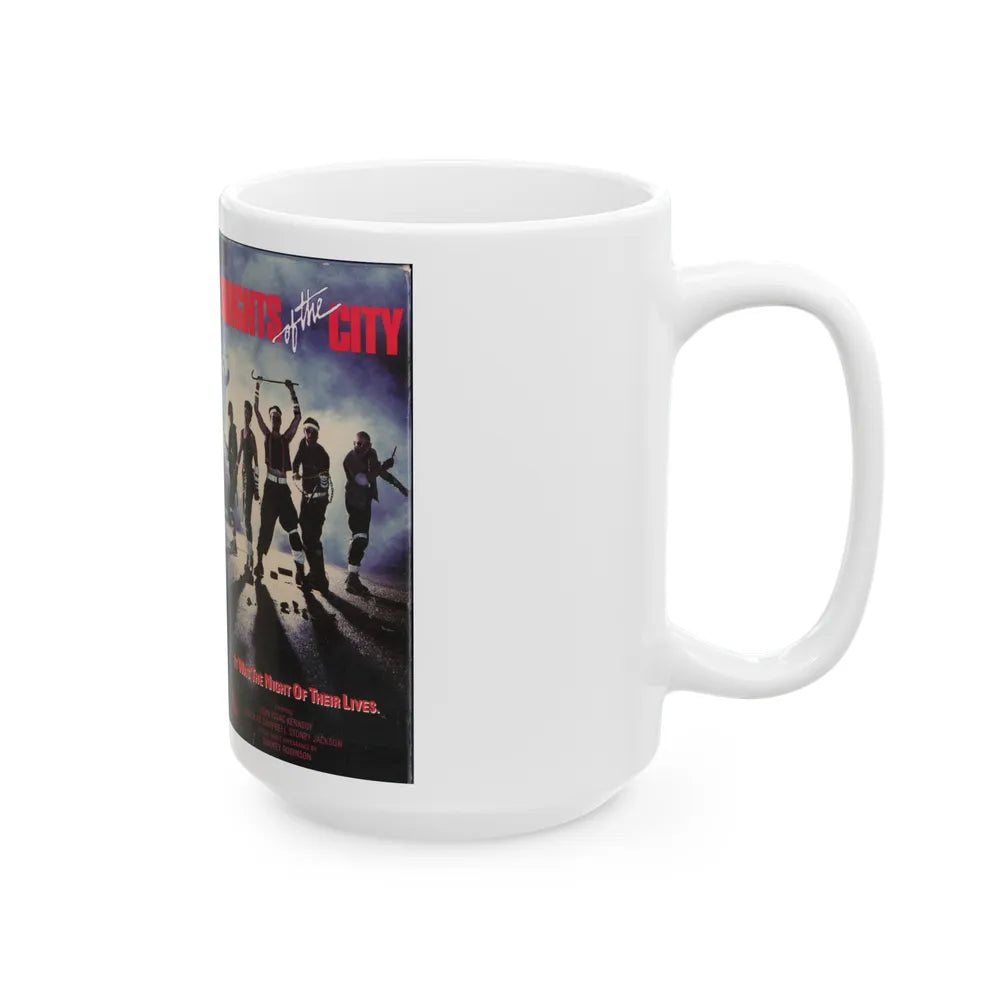 KNIGHTS OF THE CITY (VHS COVER) - White Coffee Mug-Go Mug Yourself