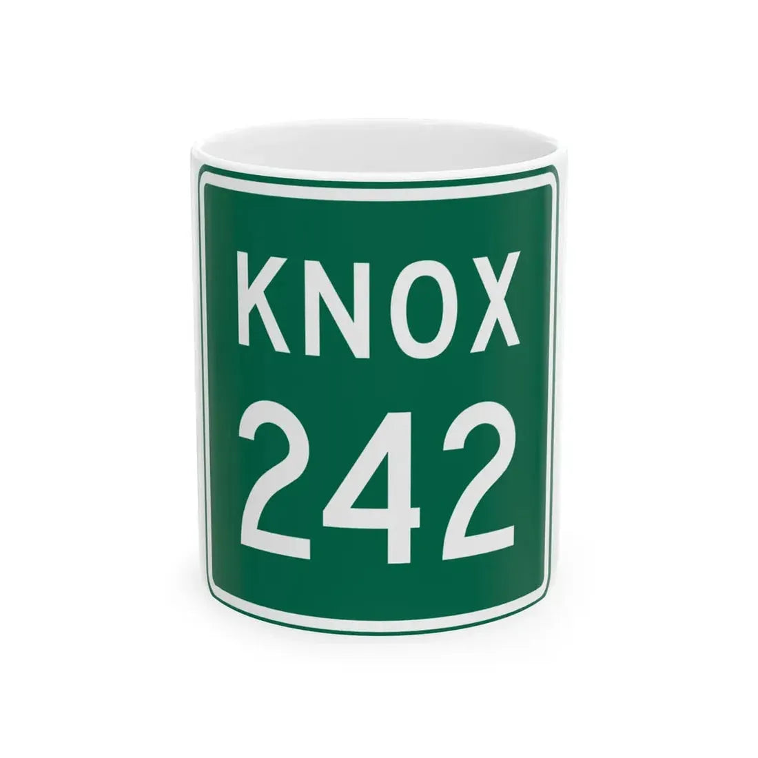 Knox Township Route 242 Jefferson County Ohio (Ohio) (Road Sign) White Coffee Mug 11oz - Go Mug Yourself
